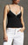 John Galt Women's Black Lace Trim Tank Top - 0704601601627