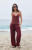 John Galt Women's Burgundy Anastasia Linen Pants - 0844601600264