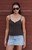 John Galt Women's Brown Button Tank Top - 0704601601633
