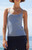 John Galt Women's Dark Gray Skylar Flowers Scallop Tank Top - 0704601601637