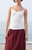 John Galt Women's White Lace Trim Tank Top - 0704601601643