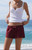 John Galt Women's Burgundy Soft Sweat Shorts - 0842601600275