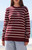 John Galt Women's Martha Burgundy Martha Striped Sweater - 0796601600192