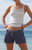 John Galt Women's Washed Navy Soft Raw Cut Sweat Shorts - 0842601600280