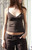 John Galt Women's Brown Crossover Tank Top - 0704601601704