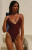 VYB Women's Blocked Riley Plunge One Piece Swimsuit - 0825610670043