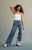 RARE DNM EDIT Women's Dark Indigo Rhinestone High Waisted Baggy Jeans - 0860602180299