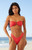 Salero Swim by Pacsun Women's Red Textured Bandeau Bikini Top - 0800148510022060