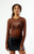 True Religion Women's Leopard Rhinestone Mesh Long Sleeve Top - 0702609780016