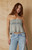 Your Favorite Women's Plaid Strapless Button Up Top - 0731604850021