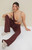 PAC 1980 Women's PAC WHISPER Active Brown Franchise Flare Yoga Pants - 0772604500130