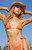 Pacsun Women's Orange Striped Tessie Triangle Bikini Top - 0810604470049089