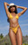 Pacsun Women's Yellow Floral Sia Sheered Curtain Cheeky Bikini Bottom - 0811604470049070