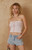 Your Favorite Women's Pointelle Ruffle Strapless Sweater - 0740471630082