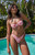 Pacsun Women's Pink Floral Emie Gathered V High Cut Bikini Bottom - 0811451180705066