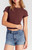 Pacsun Women's Medium Indigo Raw Cut High Waisted Denim Festival Shorts - 0829454210162