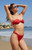 Pacsun Women's Red Simone Shine Knot Bandeau Bikini Top - 0810451180761060