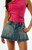 Playboy Women's By PacSun Pleated Denim Mini Skort - 0840610790002