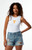 HYPE & VICE Women's Texas Longhorns High Waisted Relaxed Patched Denim Shorts - 0829610870005