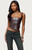 Edikted Women's Shana Faux Croc Corset - 0731609691417