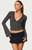 Edikted Women's Polka Dot Lacey Plunge Neck Top - 0731609691421