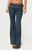 Edikted Women's Asymmetric Grommet Belt Low Rise Flare Jeans - 0860609690258