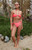 ONEONE Women's Pink Ribbed Makena Tie Side Bikini Bottom - 0825604620111