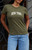 John Galt Women's Green New York Embroidered T-Shirt - 0790601600480