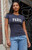 John Galt Women's Navy Paris Embroidered T-Shirt - 0790601600482