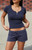 John Galt Women's Blue Soft Sweat Shorts - 0842601600282
