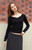 John Galt Women's Black Off-The-Shoulder V-Neck Sweater - 0796601600210