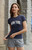John Galt Women's Blue New York Embroidered T-Shirt - 0790601600045