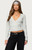 Edikted Women's Janine Pointelle Knit V Neck Top - 0740609690316