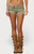 Edikted Women's Alyza Distressed Belt Washed Denim Micro Shorts - 0829609690068