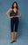 Pacsun Women's Capri Jean Shorts Stretch Dark Blue - 0829454210185