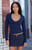 John Galt Women's Navy Amara Surplice Long Sleeve Top - 0704601600471