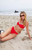 Pacsun Women's Red Kaelan High Waisted Cheeky Bikini Bottom - 0811603590090060