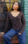 John Galt Women's Brown V-Neck Sweater - 0796601600243