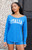 John Galt Women's Electric Blue Italia Off-The-Shoulder Long Sleeve Top - 0790601600514