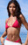 Pacsun Women's Red Sahara Textured Paisley Triangle Bikini Top - 0810451180113060
