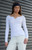 John Galt Women's Melange Long Sleeve Henley Top - 0704601601728