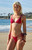 Pacsun Women's Red Tessa Textured Curtain Side Tie Cheeky Bikini Bottom - 0811603590101060