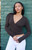 John Galt Women's Brown Wrap Sweater Top - 0796601600230