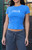 John Galt Women's Electric Blue Loreen Italia T-Shirt - 0790601600502
