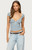Edikted Women's Aina Striped V Neck Henley Top - 0263609690159