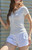 John Galt Women's White Zelly Waffle Knit Short Sleeve Top - 0704601601847