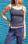 John Galt Women's Blue & Black Skylar Striped Tank Top - 0704601601857