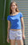 John Galt Women's Electric Blue Bonnie Off-The-Shoulder Top - 0704601601876