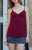 John Galt Women's Burgundy V-Neck Tank Top - 0704601601904