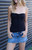 John Galt Women's Black Amelia Cinched Tube Top - 0704601601944
